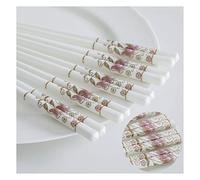 Bacchette in osso di alta qualità, 5 paia di bacchette riutilizzabili in porcellana, bacchette in ceramica per la tavola cinese per casa ristorante (24,5 cm) W