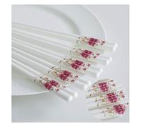 Bacchette in osso di alta qualità, 5 paia di bacchette riutilizzabili in porcellana, bacchette in ceramica per la tavola cinese per casa ristorante (24,5 cm) C