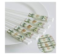 Bacchette in osso di alta qualità, 5 paia di bacchette riutilizzabili in porcellana, bacchette in ceramica per la tavola cinese per casa ristorante (24,5 cm) X