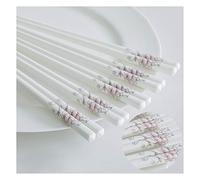 Bacchette in osso di alta qualità, 5 paia di bacchette riutilizzabili in porcellana, bacchette in ceramica per la tavola cinese per casa ristorante (24,5 cm) E