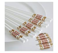 Bacchette in osso di alta qualità, 5 paia di bacchette riutilizzabili in porcellana, bacchette in ceramica per la tavola cinese per casa ristorante (24,5 cm) Z