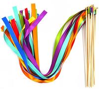 Bacchette magiche con campane a nastro, 10 pezzi, stelle filanti in seta, per matrimoni, feste, compleanni, vacanze, Natale, arcobaleno
