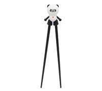 Bacchette per Bambini con Dolce Panda per Principianti - Bastoncini per Sushi, 22 cm, Colore Nero, Lavabili in Lavastoviglie