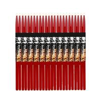 Bacchette Per Batteria 12pair Drumstick Jazz Drum 5A Solid Wood Pair Drum Sticks Sturdy Maple Drum Universal Accessories Percussion Music Instrument Per Batteria(12 Pair Red)