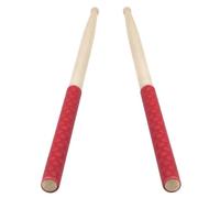 Bacchette Per Batteria 1Pair Drumstick Non-slip Drum Sticks 5A Maple Triangular Tips Non-slip Wrapped Handles Musical Instrument Drum Set Accessories Per Suonare(Red)