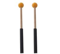 Bacchette Per Batteria 2pair Rubber Head Mallet Music Playing Pouning Drum Mallets Sticks Wooden Professional Tongue Drum Mallets Xylophone Per Batteria(Yellow)
