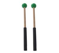 Bacchette Per Batteria 2pair Rubber Head Mallet Music Playing Pouning Drum Mallets Sticks Wooden Professional Tongue Drum Mallets Xylophone Per Batteria(Green)