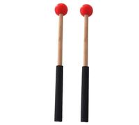 Bacchette Per Batteria 2pair Rubber Head Mallet Music Playing Pouning Drum Mallets Sticks Wooden Professional Tongue Drum Mallets Xylophone Per Batteria(Red)