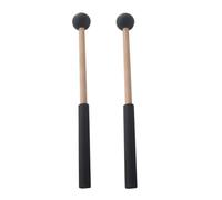 Bacchette Per Batteria 2pair Rubber Head Mallet Music Playing Pouning Drum Mallets Sticks Wooden Professional Tongue Drum Mallets Xylophone Per Batteria(Black)