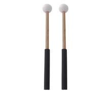 Bacchette Per Batteria 2pair Rubber Head Mallet Music Playing Pouning Drum Mallets Sticks Wooden Professional Tongue Drum Mallets Xylophone Per Batteria(White)