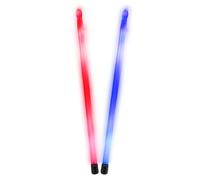 Bacchette per batteria a doppio colore, 5 A, in acrilico, a LED, per palcoscenico, spettacoli, bacchette per batteria, luce notturna, bacchette in acrilico