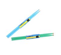Bacchette per Batteria in Legno, 2 Paia, per Pratica e Studenti | Adatte a Batteria Elettronica e Tamburi, Colori Blu e Verde, Leggere da Portare, per Educazione Musicale