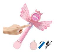 Bacchette per bolle per ragazze - Bacchetta per bolle principessa | Macchina automatica per bambini - Bolles magiche luminose | Batteria ricaricabile giocattolo musicale interattivo con effet