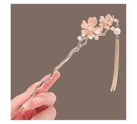 Bacchette Per Capelli 2 pezzi di bacchette classiche color pesca, placcate in oro, for chignon, accessori for capelli da donna(Style 25)