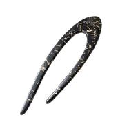 Bacchette per capelli Acetato addensato Bastoncini for capelli irregolari a forma di U Forchetta for Panini Accessori for Disco for Versatile copricapo a forcina per Donne(Black)