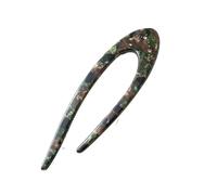 Bacchette per capelli Acetato addensato Bastoncini for capelli irregolari a forma di U Forchetta for Panini Accessori for Disco for Versatile copricapo a forcina per Donne(Green)