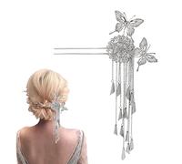 bacchette per capelli, Antica forcina a forma di U a farfalla, bacchette for capelli, forcine for fissare lo chignon, bastoncini for capelli con nappa a farfalla in metallo, fermagli for capelli, acce