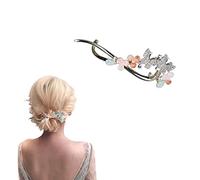 bacchette per capelli, Clip N Twist Francese, mollette scorrevoli, fermaglio for capelli, forcine for fissare lo chignon, fermagli for capelli con fiore e una parola, accessori for donne e ragazze(Sty
