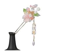 Bacchette per capelli Elegante forcina for capelli con fiore rosa a forma di U, fermagli for floreali, forcine, perle, catena, nappe, gioielli for da donna e ragazza per Donne(Color 2)