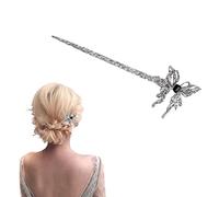 bacchette per capelli, Forcina for capelli a forma di farfalla in metallo liquido, bacchette for capelli, forcine for fissare lo chignon, forcine for capelli in stile cinese, bastoncini for capelli a