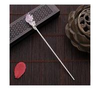 Bacchette per capelli vintage cinesi Hanfu Forchetta per capelli da donna in metallo smalto forchetta per capelli gioielli da donna (cristallo di giada argento)