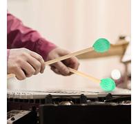 Bacchette per Marimba, 1 Paio di Bacchette per Marimba con Tastiera in Lana con Manico in Faggio Medio Duro per Suonare la Marimba a Percussioni (Verde)