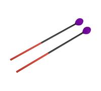 Bacchette per marimba e percussioni con asta in fibra di carbonio e avvolgimento in filo di cotone, testa rotonda di durezza media per un timbro limpido su strumenti a percussione (testa viola)