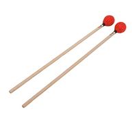 Bacchette per Marimba Medio Dure, 1 Paio con Testa in Filato e Manico in Acero, Accessori per Strumenti a Percussione per Suonare con la Band, Percussioni per Basso (Rosso)