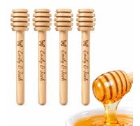 Bacchette per Miele In Legno Personalizzate, Cucchiaio Con Nome Inciso | 10-100 Pezzi, Mescolatore Mini per Miele, Bomboniere, Decorazioni Di Festa, Regali per Ospiti(8cm)