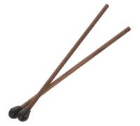 Bacchette per Tamburo Lingua in Legno e Silicone Nere, 2 Pezzi | Punta a Martello Inclusa, Bordi Levigati, Presa Facile, Leggere e Resistenti alle Crepe