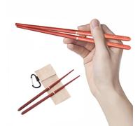 Bacchette pieghevoli, coppia pieghevole in legno massiccio | 32 g peso 205 mm lunghezza aperta | bacchette da viaggio pieghevoli portatili con borsa portaoggetti per picnic escursionismo zaino