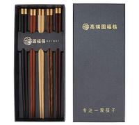 Bacchette Riutilizzabili in Legno Giapponesi, Materiale Sicuro Non Tossico Lunga Durata, Lavorazione Manuale Senza Vernice Cera, Bacchette per Sushi Noodles