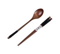 Bacchette Utensili Da Mangiare In Legno Con Cucchiaio Robusti Cucine Cucine Cereali Per Campeggio Portatile Per Famiglie