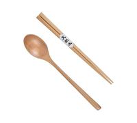 Bacchette Utensili Da Mangiare In Legno Con Cucchiaio Robusti Cucine Cucine Cereali Per Campeggio Portatile Per Famiglie