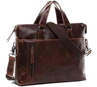 BACCINI® Borsa tracolla porta pc vera pelle vintage LEANDRO grande cartella per laptop computer portatile Messenger portadocumenti Business uomo donna marrone prodotto artigianale