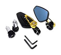 Baceyong 2x Specchietti Manubrio Moto, 7/8" Specchietto Bar End Moto Alluminio Ricambi Moto Universali, Nero/Blu/Oro/Rosso