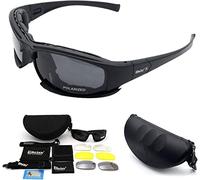 Baceyong 7 occhiali polarizzati per esterni con lenti a vento, occhiali da sole sportivi per uomini e donne in corsa, ciclismo, sci, pesca, nero - 4 lenti