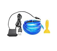 Baceyong Barra luminosa a filo elettroluminescente, per interni auto, striscia LED EL con strumento di leva, blu/verde/blu ghiaccio/arancione/rosa/viola/rosso/bianco/giallo