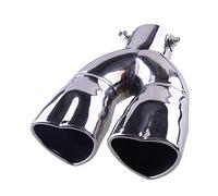 Baceyong Doppio scarico in acciaio inox Dual Core silenziatore universale argento adattatore di ingresso e uscita 63 mm / 2,48 pollici