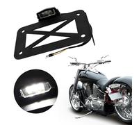 Baceyong Portatarga moto, Supporto per luce targa, supporto per luce posteriore a LED con montaggio laterale,adatto per motocicli, moto sportive, incrociatori