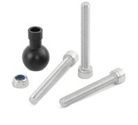 Baceyong Set di base per montaggio a sfera, attacco per foro per vite per moto M8 con sfera da 25 mm, compatibile con supporti RAM B-367U, supporto per telefono per moto, registratore fisso