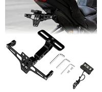 Baceyong Supporto per targa da moto, universale per porta targa con luce LED, regolabile per MT01, MT07, MT09, Sportster Z900 SV650 (nero)