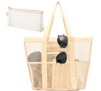 BACH AND BOOZY borsa a rete per famiglia con chiusura pratica shopper donna grande borsone spiaggia shopping viaggi utilizzo quotidiano