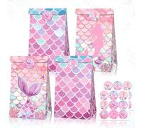BACH AND BOUJEE 12 pcs per la festa della sirena borse sotto la festa del mare borse goodie animali marini marini trattano borse riutilizzabili per le ragazze baby shower baby shower doccia da sposa