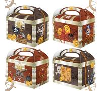 BACH AND BOUJEE 12 scatole per tesori pirati, scatole regalo per feste a tema pirata, per giochi di Halloween, forniture per feste a tema pirata