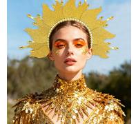 BACH AND BOUJEE fuoco fiamme copricapo accessori carnevale alone solare fascia fronte mardi gras rave festival per donne accessori costumi