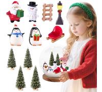 BACH AND BOUJEE Kit di ornamenti natalizi in miniatura per centrotavola fai da te pupazzo di neve pinguino decorazione da tavolo accessori per giardino fatato per villaggio di Natale casa regalo