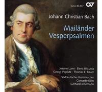 Johann Christian Bach Johann Christian Bach: Mailander Vesperpsalmen (CD) Album