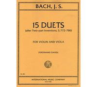 Bach, J.S. - 15 Duets After Two Part Inventions BWV 772 786 for Violin and Viola Arranged by David