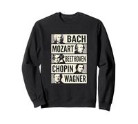 Bach Mozart Beethoven Chopin Wagner Icone Classiche Felpa